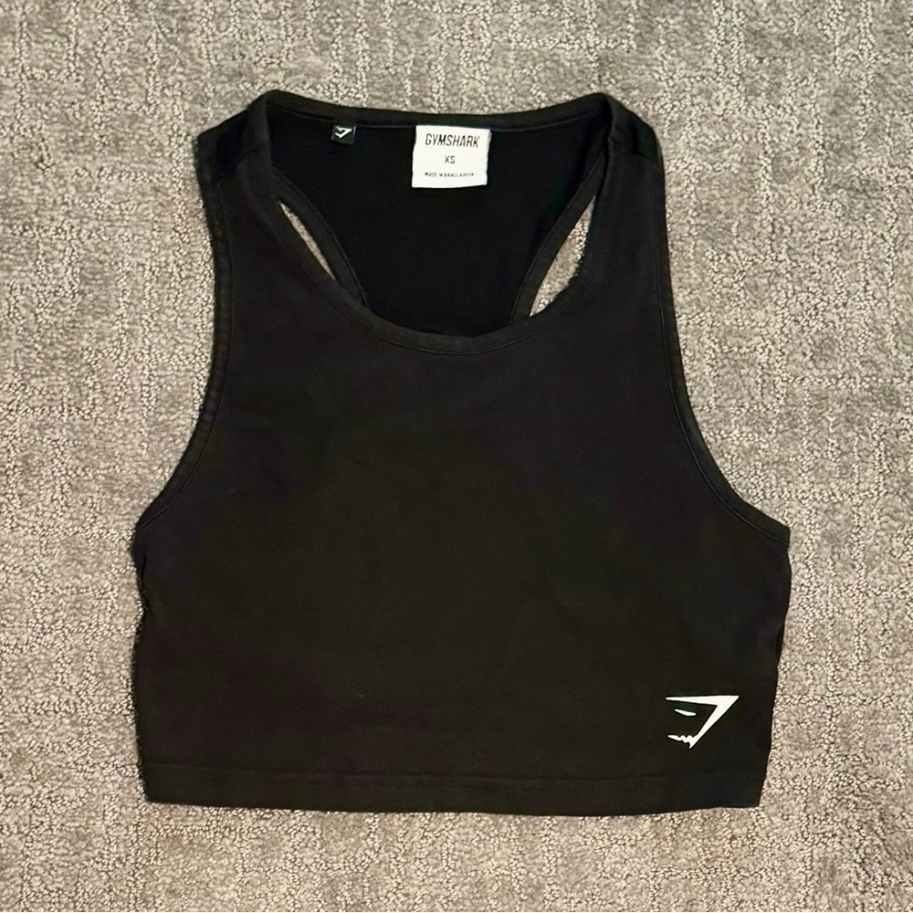 Gymshark Black Cropped Tank XS